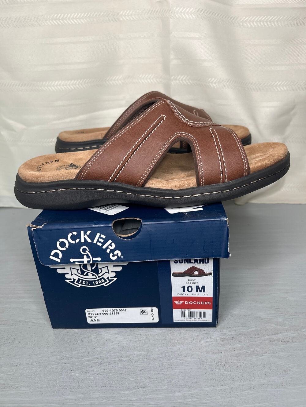 Dockers Sunland Casual Slide Sandal Rust Mens Size 10 M